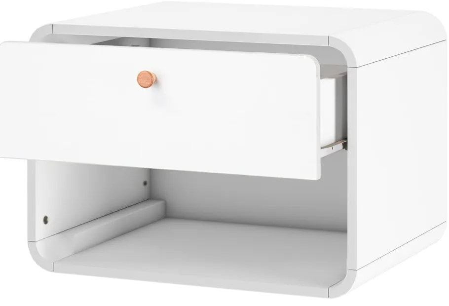 Biely závesný nočný stolík Støraa Cassie