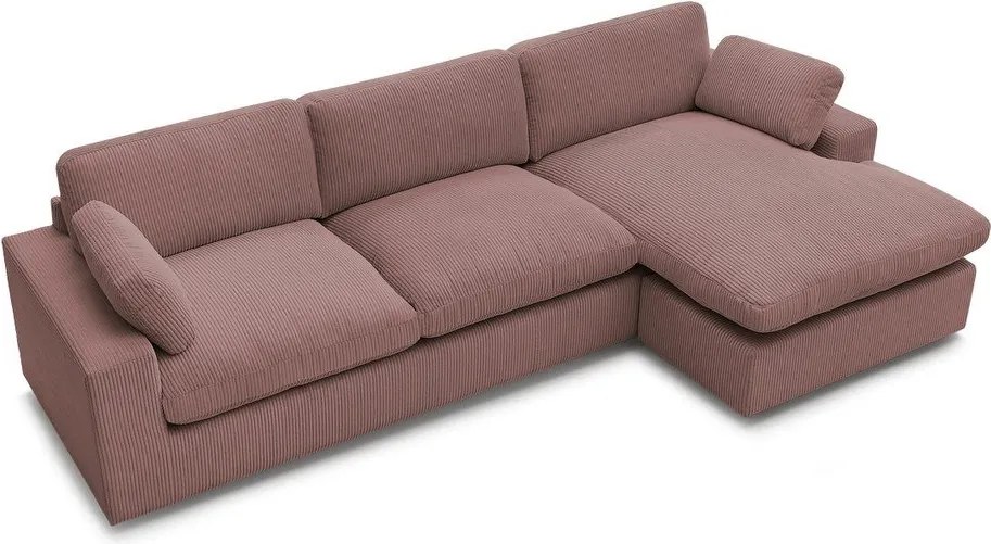 Ružová menčestrová rohová pohovka Belair – Bobochic Paris