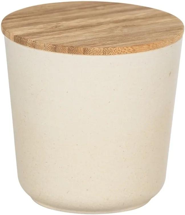 Béžový úložný box s bambusovým vekom Wenko Bondy, 500 ml