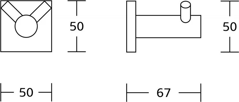 Mexen príslušenstvo, držiak na uteráky, 2-háčik, zlatá lesklá, 7081835-50