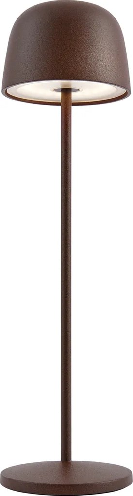 Stolná lampa hrdzavo hnedá vrátane LED nabíjateľná s nabíjacou stanicou IP65 - Raika