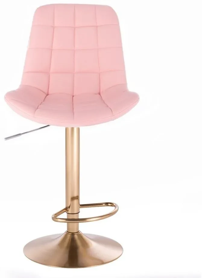 LuxuryForm DESIGN Barová stolička PARIS na zlatom tanieri - ružová