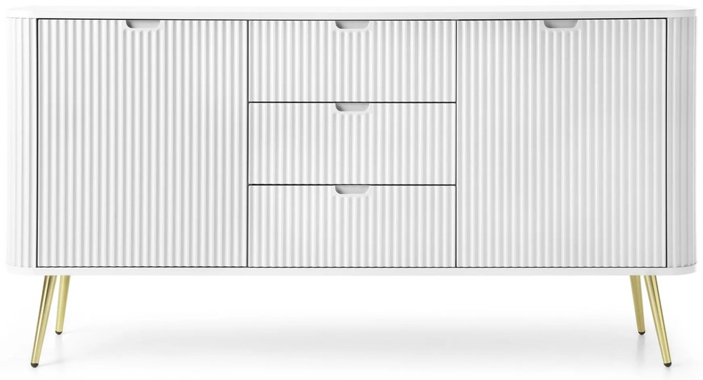Komoda Zova 168 cm biela/zlatá
