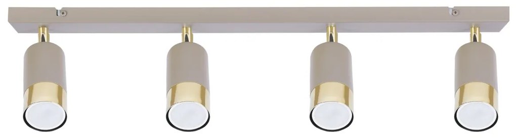 Bodové svietidlo Hugo, 4x béžové/zlaté kovové tienidlo, (možnosť polohovania)