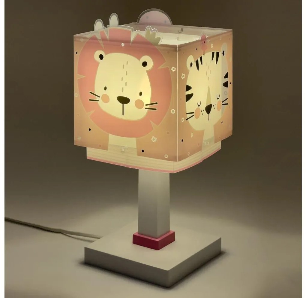 Dalber 63111S - Detská lampička JUNGLE 1xE14/8W/230V ružová