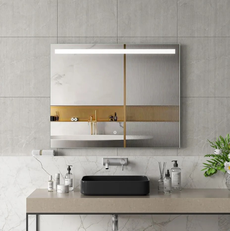 Erga Scarlet, obdĺžnikové LED zrkadlo 100x80cm, 690 lm, predné osvetlenie, ERG-V01-128-1080-00