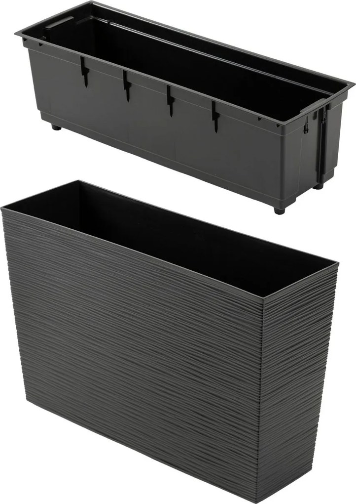 Sada 2 ks květináčů Riflo 56×19/36,2×56,1 cm černá