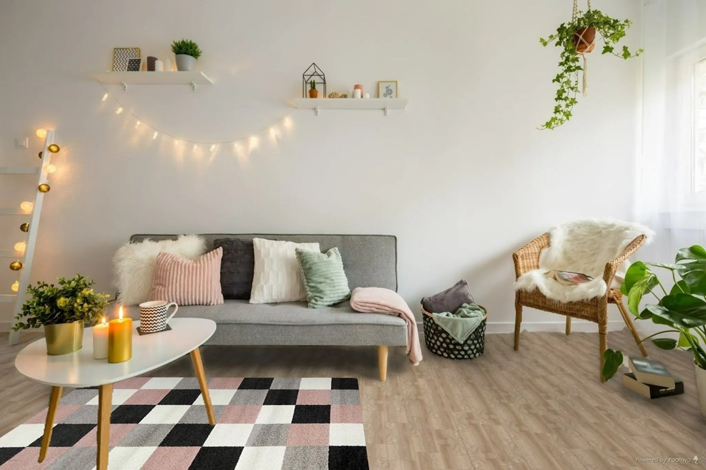 Kusový koberec Lotto 923 HR5 X, 133x190, ružová, chodba / predsieň, Oriental Weavers