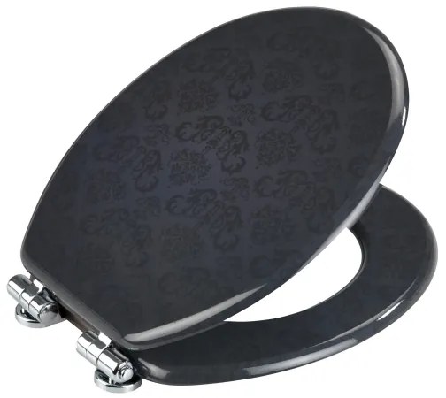 WENKO 22977100-Toaletné sedátko BELLEVUE 35,5x42,5 cm antracit/strieborné