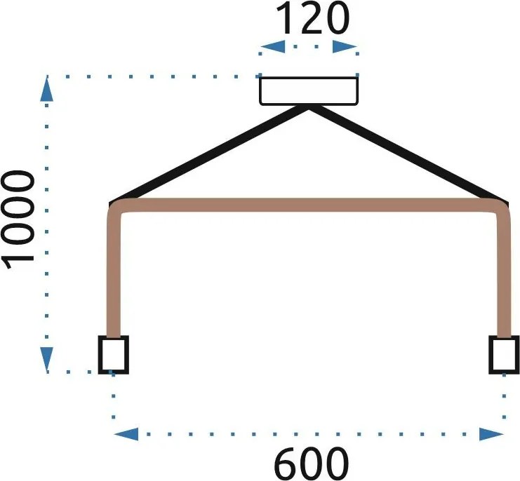 Toolight - Závesné svietidlo 5xE27 (kov-lano) APP210-3CPR, hnedá-čierna, OSW-07863