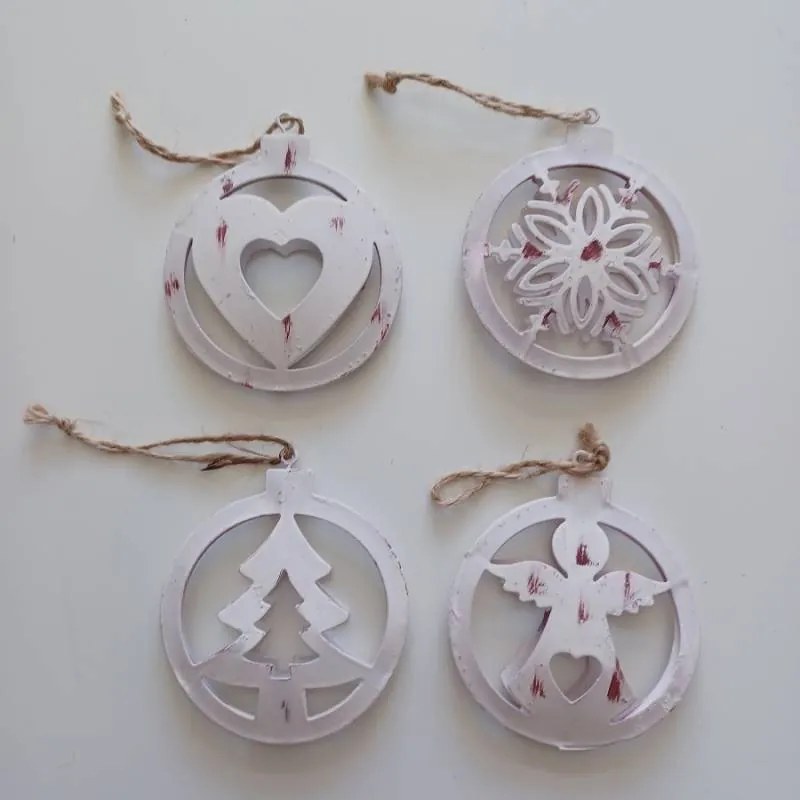 DECOLED Kovová vánoční závěsná ozdoba s patinou srdce