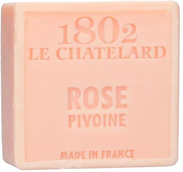 LE CHATELARD Marseillské mydlo 100 g štvorec - ruža a pivónia