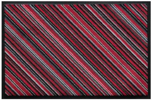 Pruhovaná premium rohožka - červená uhlopriečka (Vyberte veľkosť: 60*40 cm)