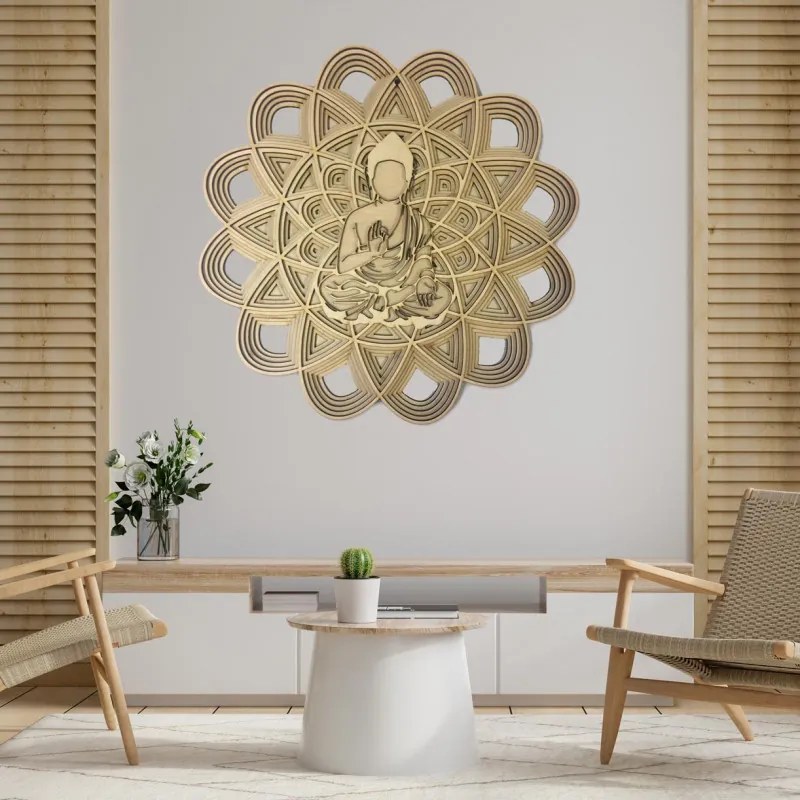 Vyrezávaná drevená 3D mandala na stenu | SENTOP PR0459