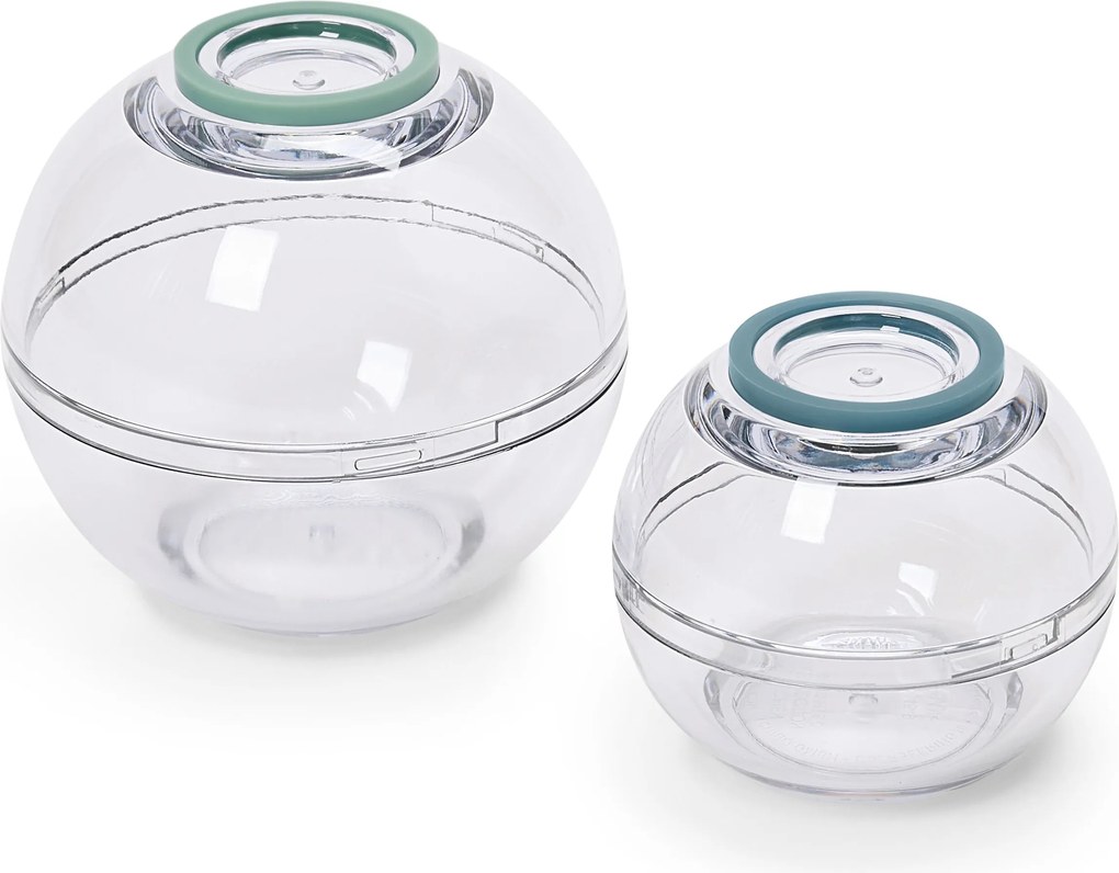 2 guľaté nádobky na uchovávanie potravín