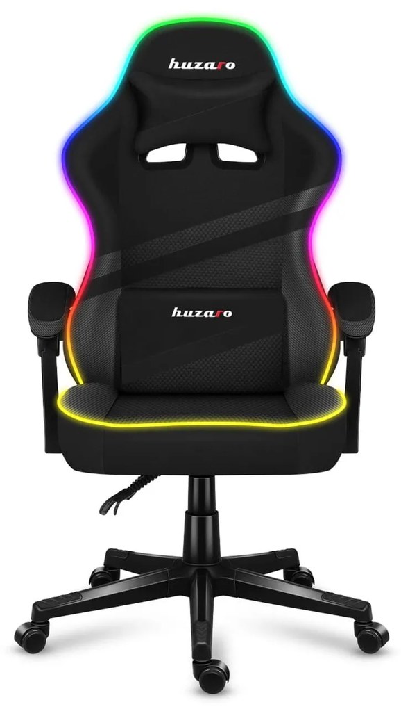 Herné kreslo Fusion 4.4 (čierna + viacfarebná) (s LED osvetlením). Akcia -20%. Vlastná spoľahlivá doprava až k Vám domov. 1087472
