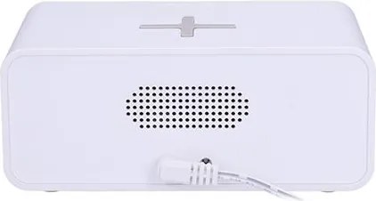 Solight CA07W - Digitálne hodiny s bezdrôtovou nabíjačkou Qi 230V/CR2032 biela