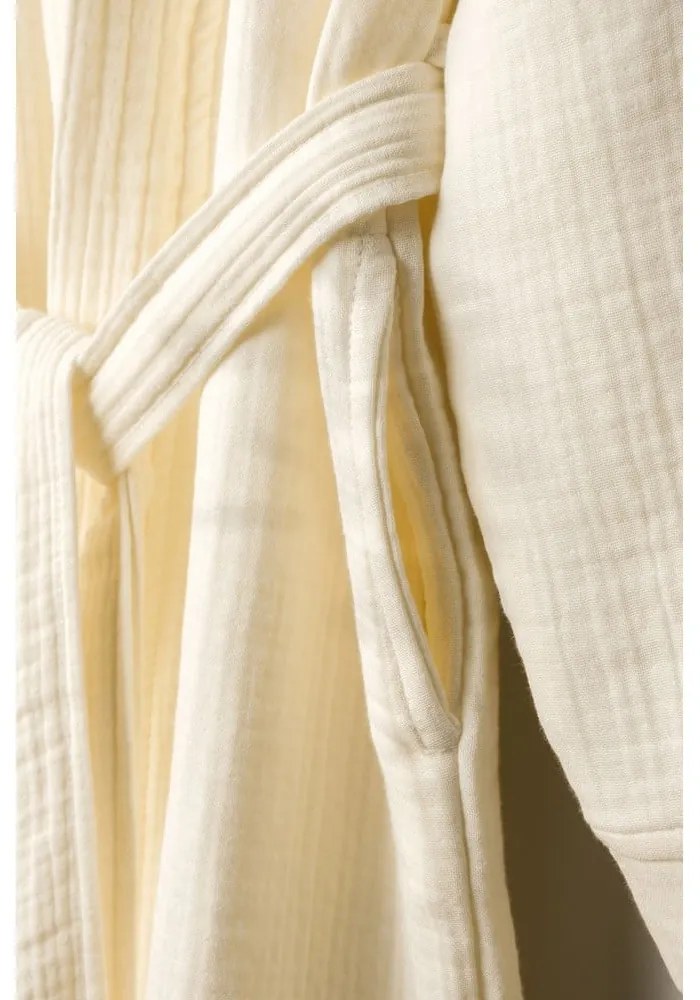 Krémový mušelínový župan veľkosť L/XL Kimono – Foutastic