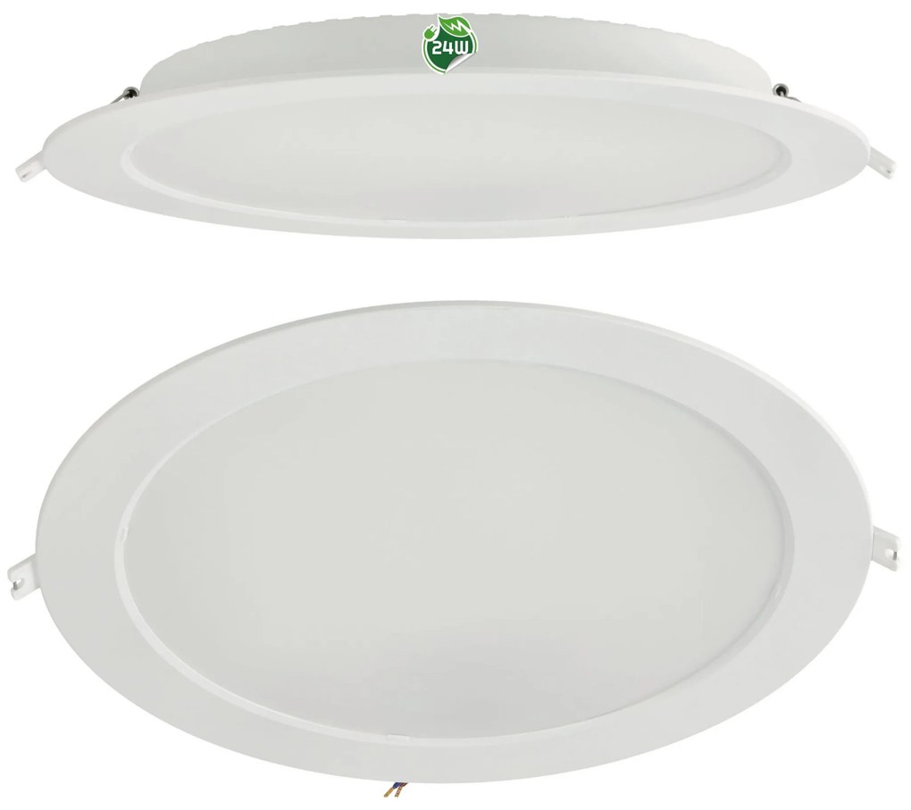 BERGE Okrúhly LED panel zapustený - biely - 24W - PC - neutrálna biela