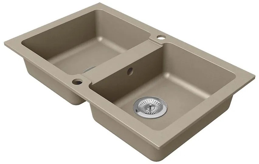 Granitový drez 2K 780x475 béžový