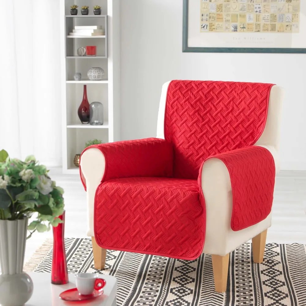 Červený ochranný poťah na kreslo 165 cm Lounge – douceur d'intérieur