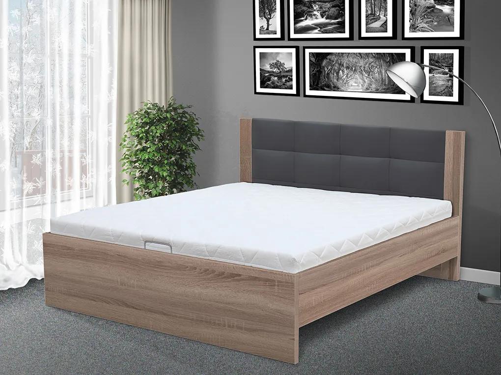 Štýlová posteľ Markéta 180 farebné prevedenie: orech/sivá