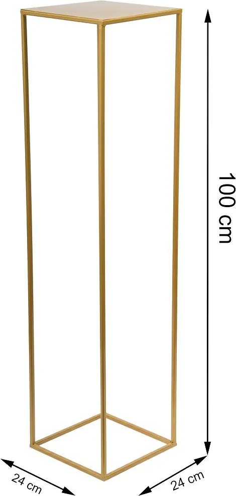 STOJAN NA KVETINÁČ SIMPLE 100X24X24 CM ZLATÁ