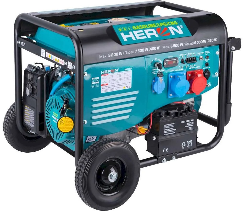 HERON Elektrocentrála benzínová a plynová s diaľkovým ovládaním, 3F, 8,2kW, 17HP 8896327