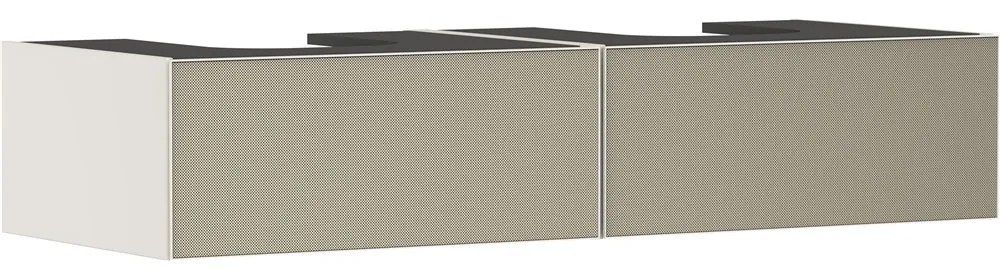 HANSGROHE Xevolos E závesná skrinka pre lakovanú dosku s umývadlovou misou/zápustným umývadlom, 2 zásuvky PushOpen, 1370 x 550 x 275 mm, piesková matná béžová/štruktúrovaný bronz, 54317390