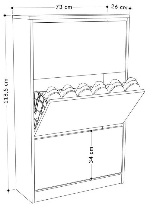 Botník Houseland Lico bílý