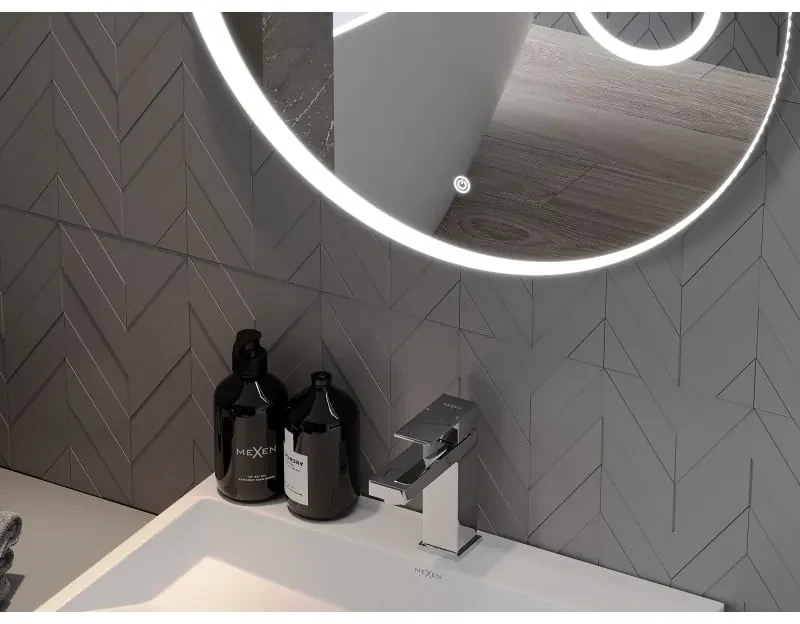 Mexen Ella, LED kúpeľňové zrkadlo s podsvietením a kozmetickým zrkadielkom 70x70 cm, 6000K, ochrana proti zahmlievaniu, 9811-070-070-611-00