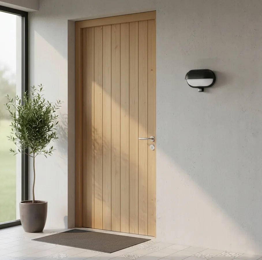HADEX RIO vonkajšie nástenné svietidlo so senzorom 1xE27/60W/230V/IP44, čierna farba