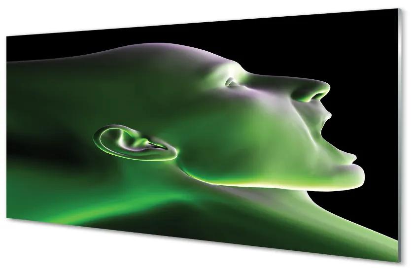 Sklenený obraz V čele muž zelenú 140x70 cm