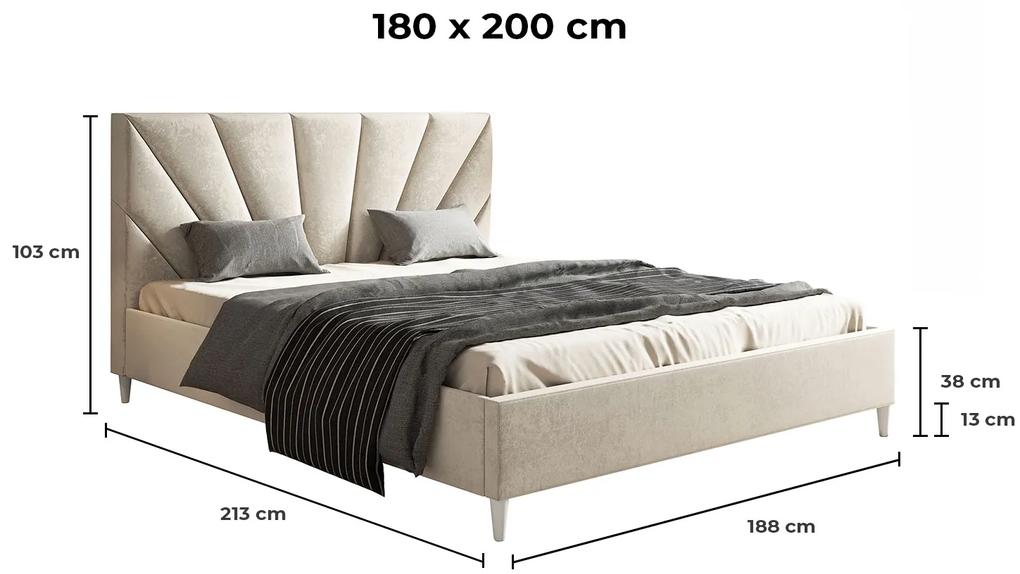 PROXIMA.store - Moderná čalúnená posteľ MALIA ROZMER: 140 x 200 cm, FARBA NÔH: dub