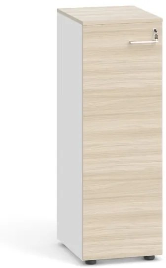 Kancelárska skriňa s dverami, 1087 x 400 x 420 mm, biela/dub prírodný