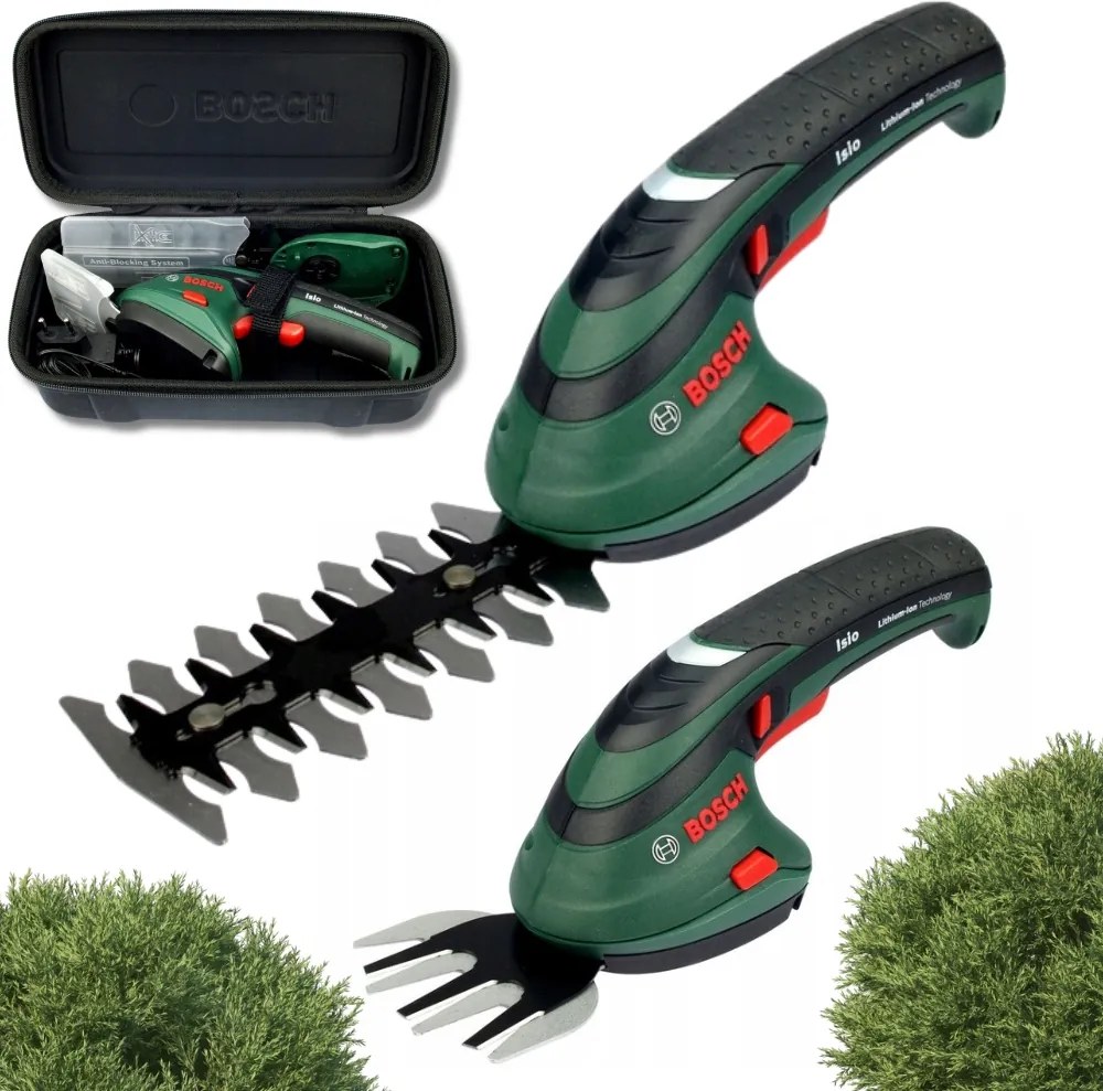Silné akumulátorové elektrické nožnice na živý plot a trávu Bosch