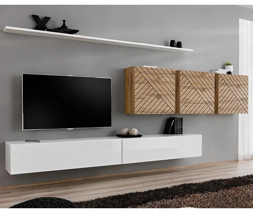 Obývacia Stena Switch VII Line Biela/Wotan