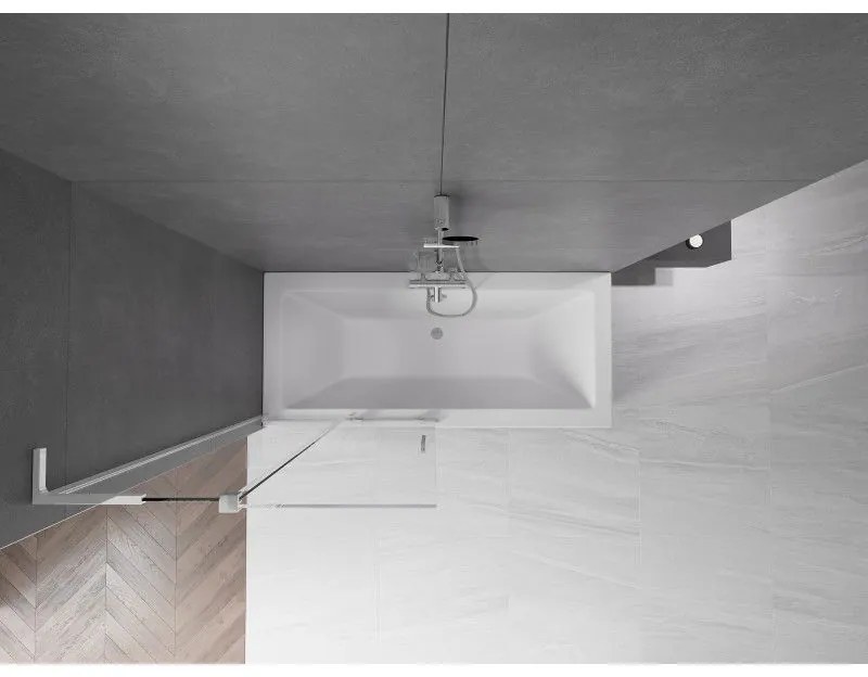 Mexen Velar L, 2-krídlová posuvná vaňová zástena 95 x 150 cm, 8mm číre sklo, chrómový profil, 896-095-003-01-01