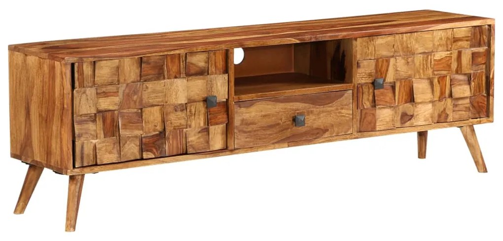 vidaXL TV stolík, sheeshamové drevo s medovým zakončením, 140x30x40 cm