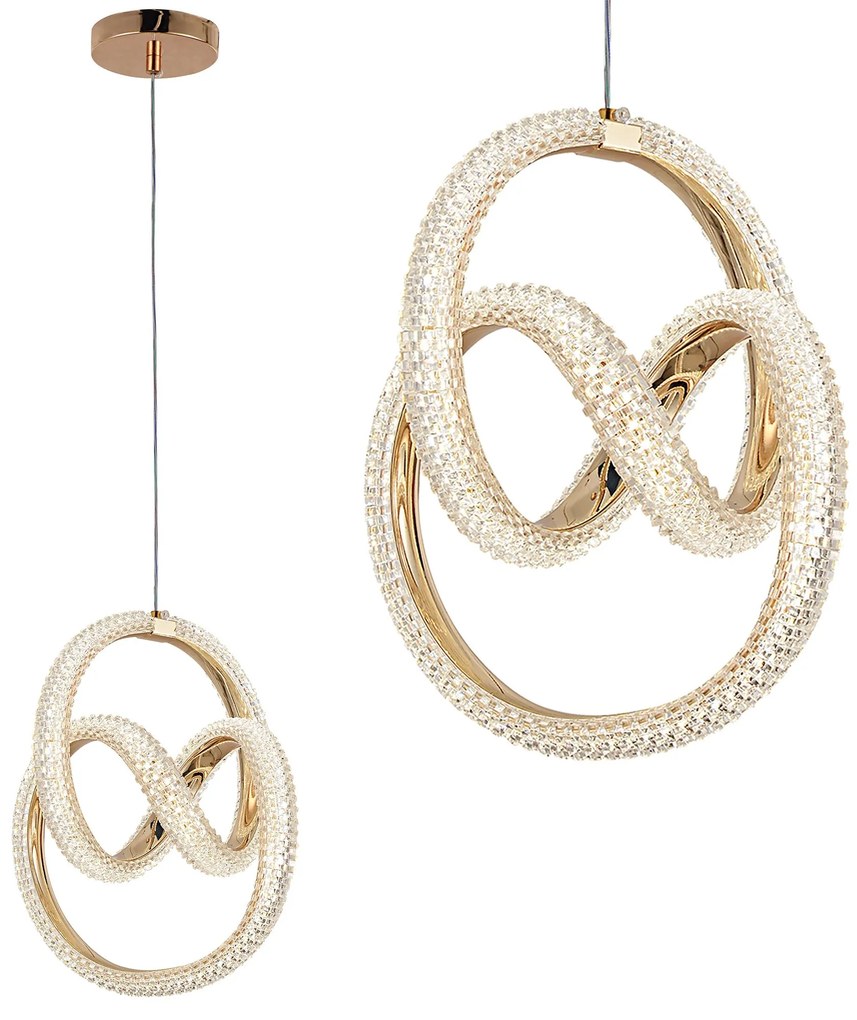 Toolight Toolight, LED závesné svietidlo 24W, 4000K, G068-CP, zlatá, OSW-08665