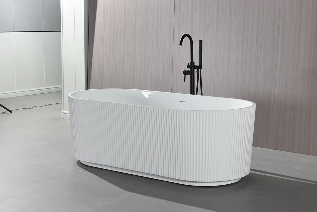 Erga April, voľne stojaca vaňa 170x80 cm + odtoková zátka, biela lesklá, ERG-April-170080-WH-WH