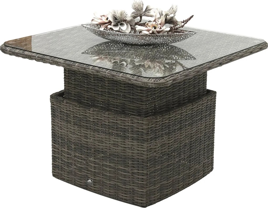 DEOKORK Ratanová modulová zostava BORNEO LUXURY pre 5 osôb (sivá)