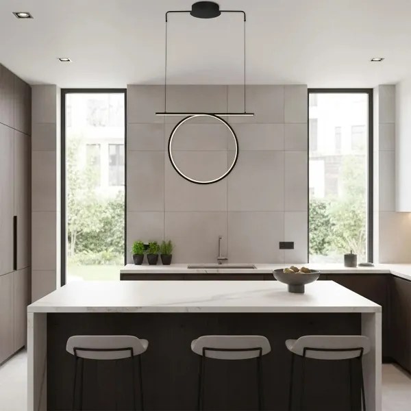 LED luster na lane ODETTA LED/30W/230V 4000K čierny