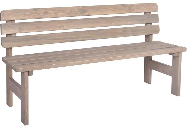 Záhradná drevená masívna lavica VIKING sivá - 150 cm