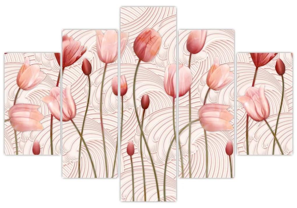 Obraz - Ružové tulipány (150x105 cm)