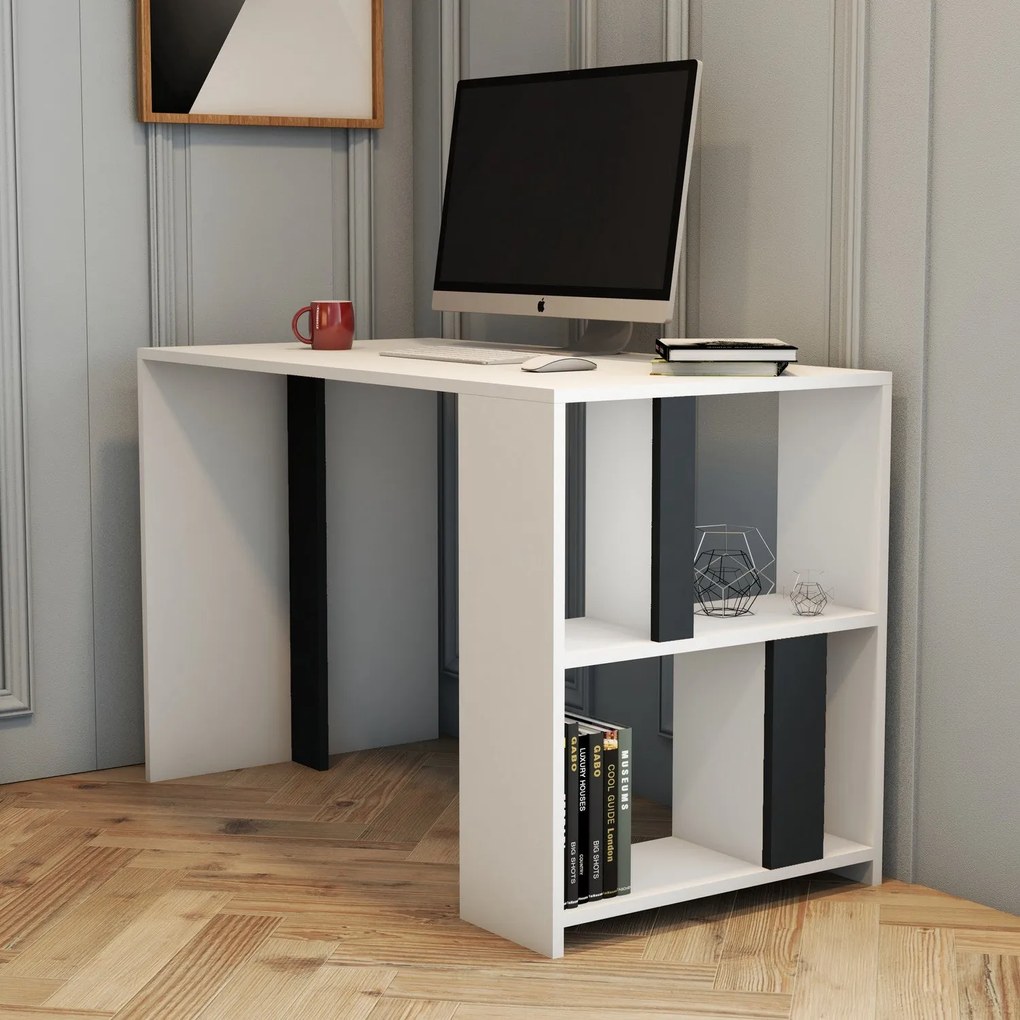 Písací stôl Lima - White, Anthracite