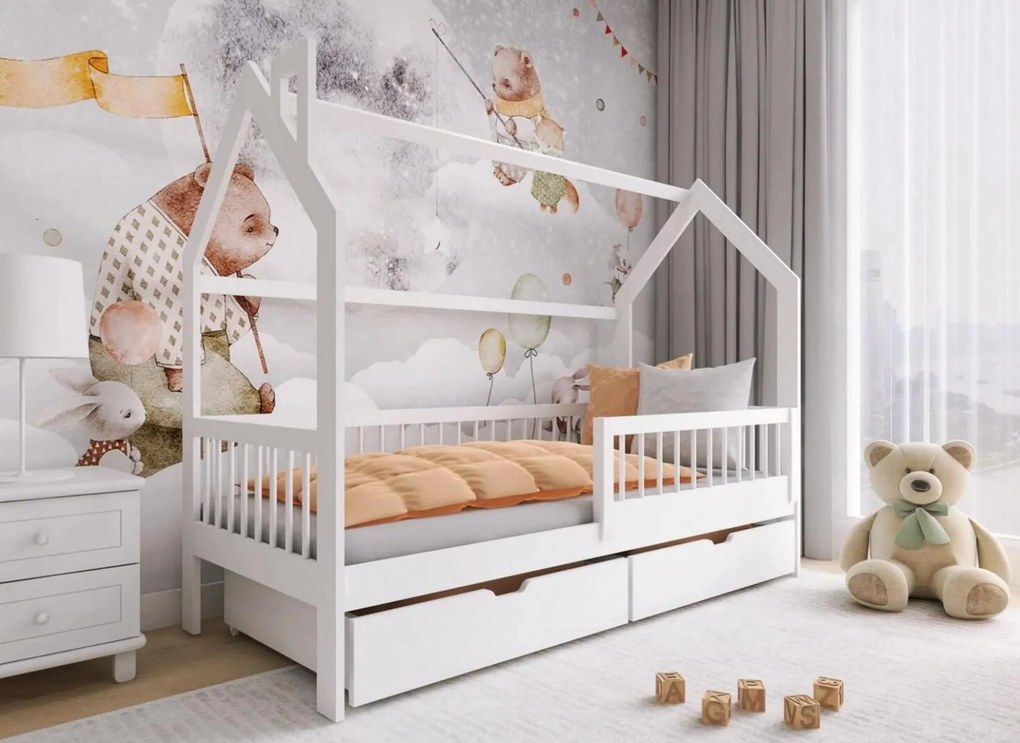 Detská Domčekové posteľ OTAKAR so zásuvkami - 200x90 cm