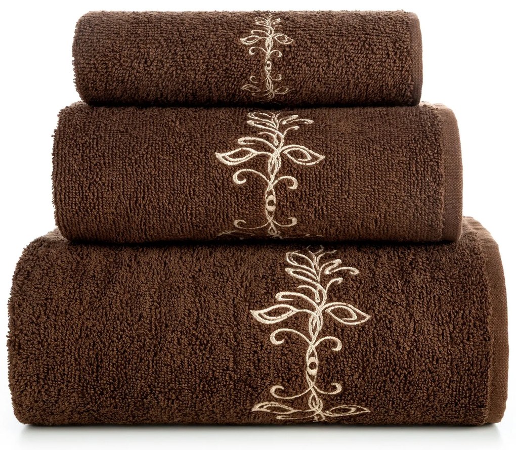 BAVLNENÝ UTERÁK SADA 3KS 30X50 CM, 50X90 CM, 70X140 CM HNEDÁ