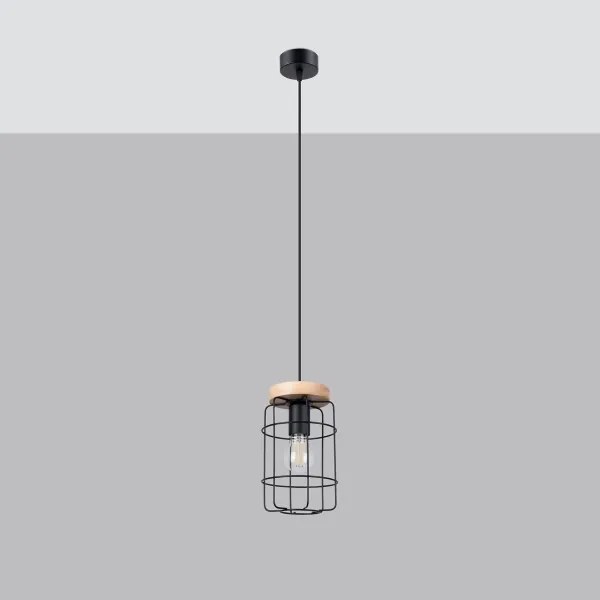 Sollux SL.1263 - Luster na lanku GOTTO 1xE27/15W/230V čierna