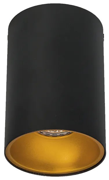 Sada 6 moderných bodových svetiel čierna so zlatou GU10 50mm - Deep